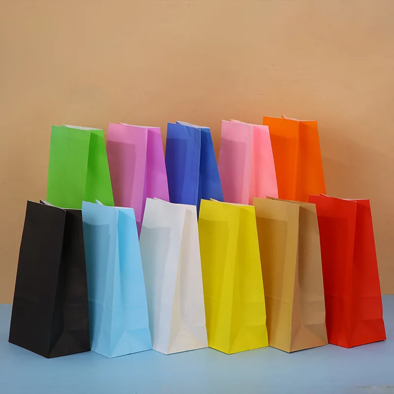 Food Or Snacks - 10/20/50 Stück Bunte Kraftpapiertüten für Lebensmittel,