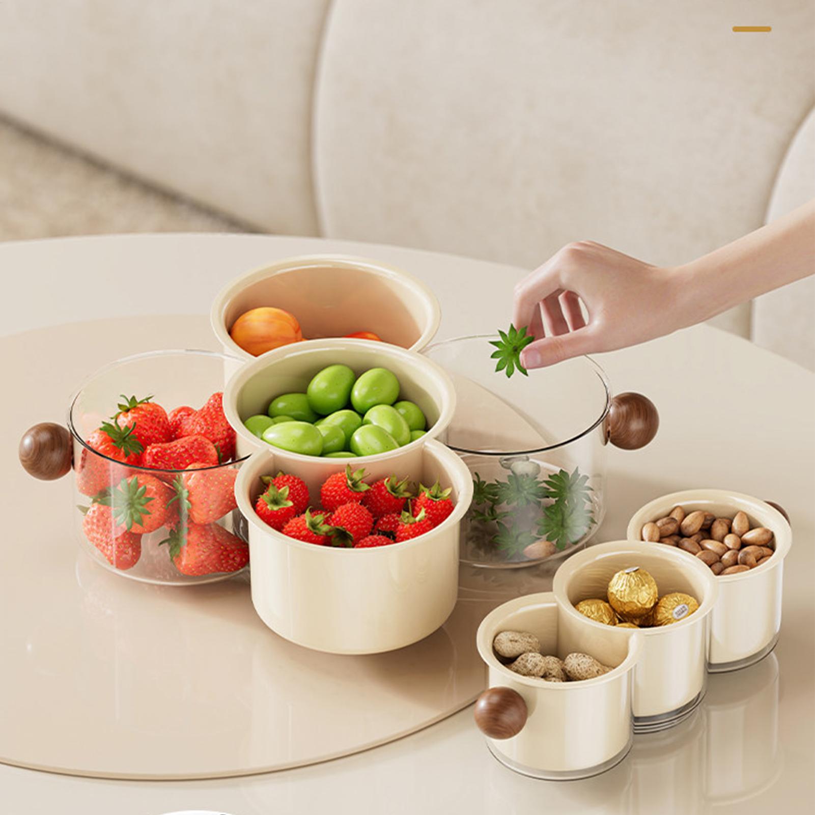 Food Snacks In India - Stapelbare, um 360° drehbare Frucht-Aufbewahrungsbox, doppelschichtige