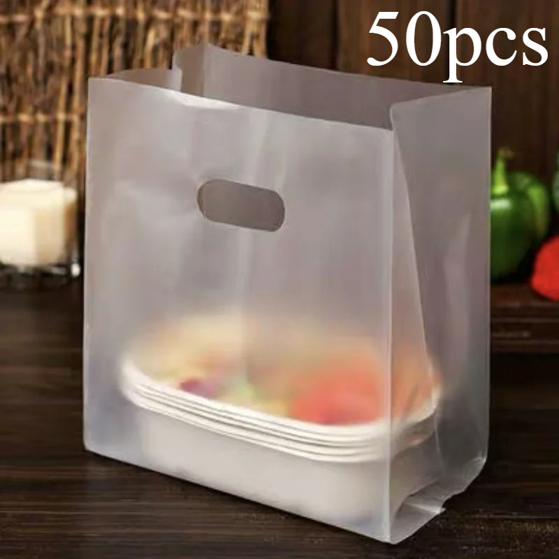 Food Or Snacks - 50 Stück transparente Geschenktüten mit Griffen