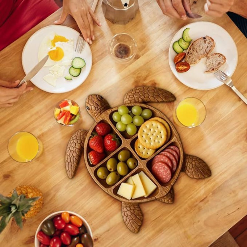 Food Platter Snacks - Oktopus-Serviertablett aus Holz, multifunktionale Platte für