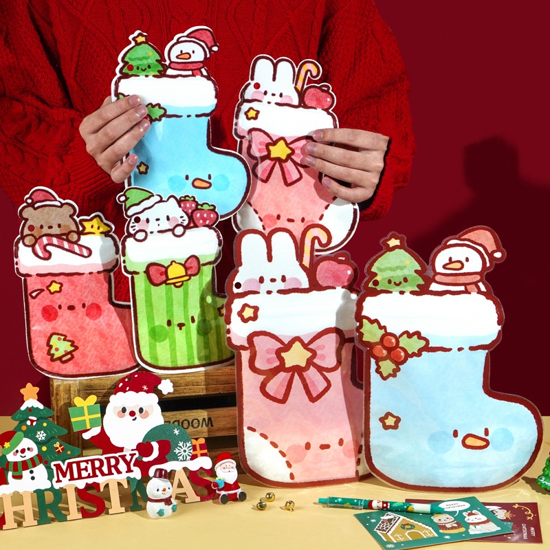 Food Or Snacks - 50PCS Nette Kunststoff Weihnachten Druckverschlussbeutel DIY