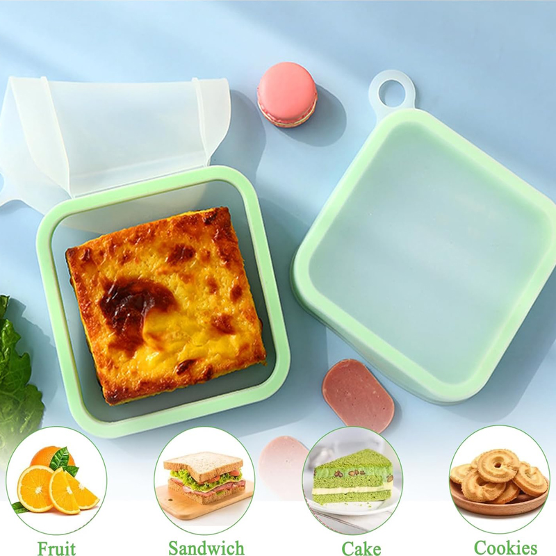 Food Or Snacks - Silikon Sandwich Toast Bento Box Mit