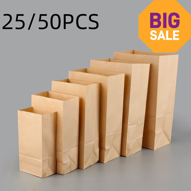 25/50 Stück braune Kraftpapier – Food Or Snacks Bewertung und Preis