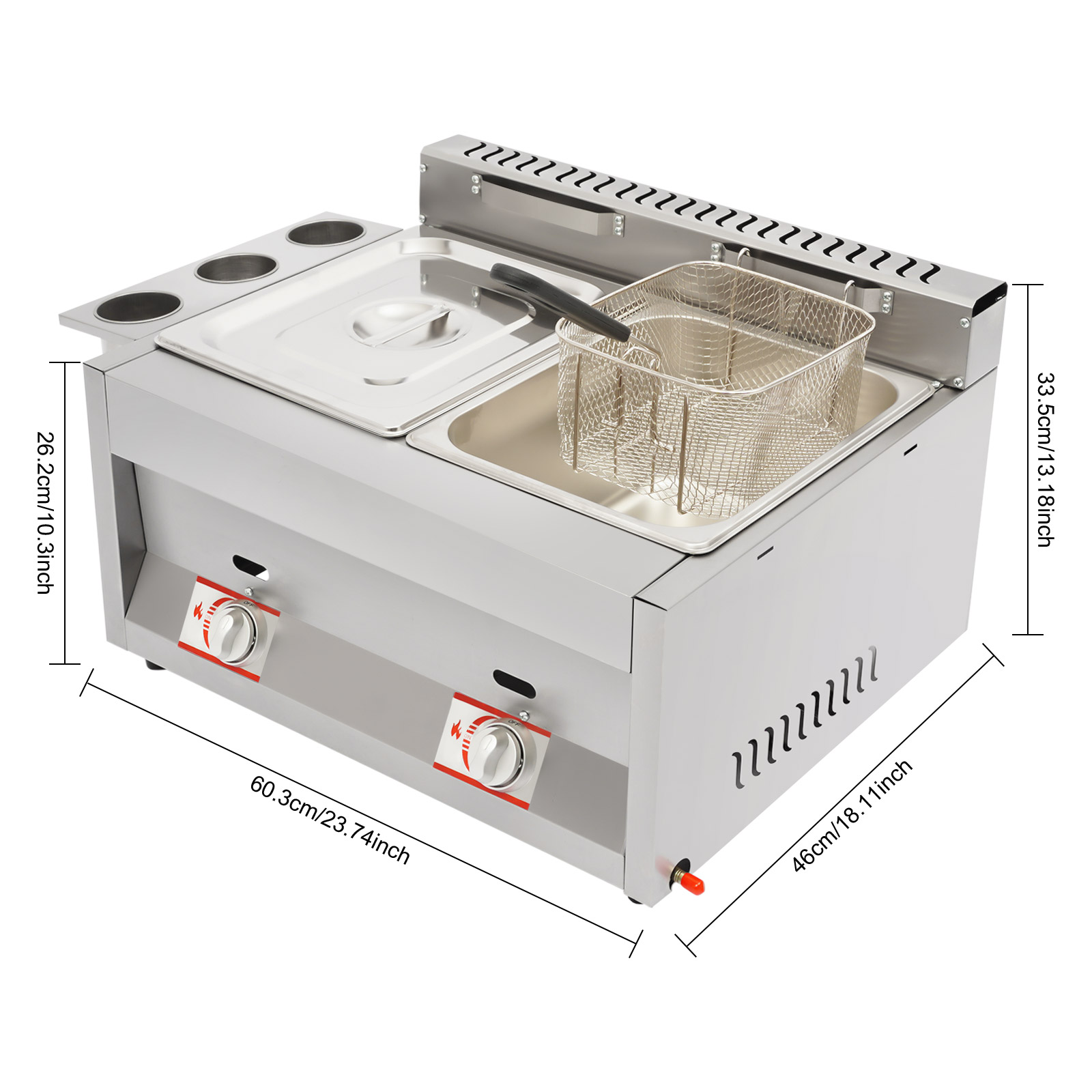 6Lx2 Doppel-Tank Gas-Fritteuse – Food Energy Snacks Bewertung und Preis