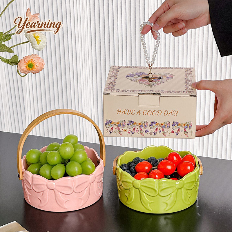 Hochwertiger Keramik-Obstkorb  – Snacks Food Gift Baskets Bewertung und Preis