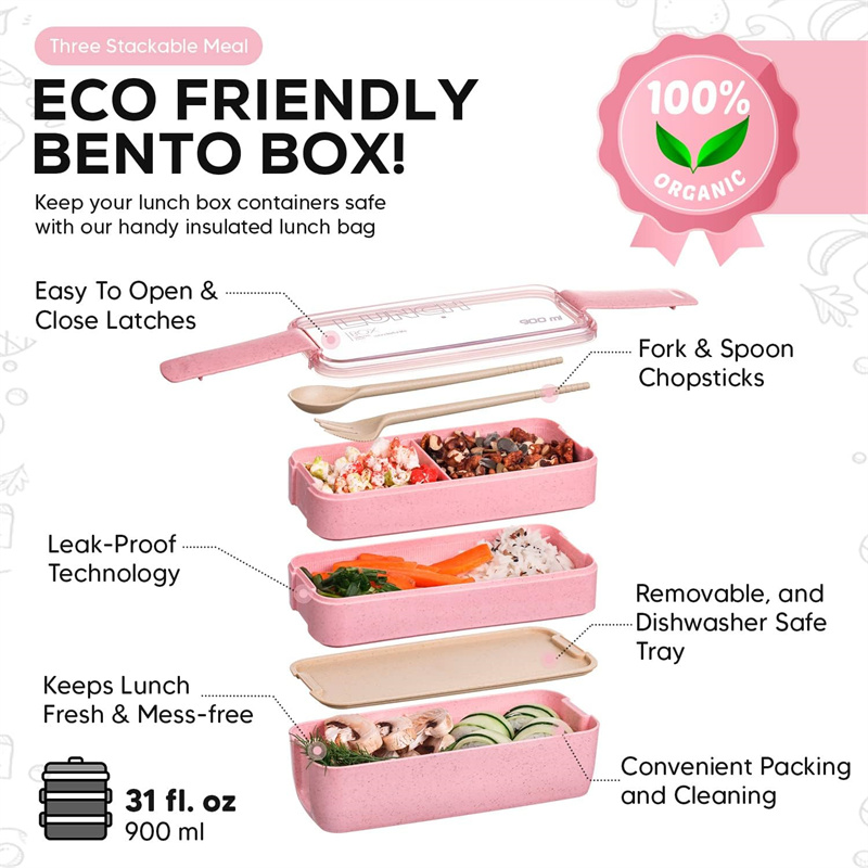 3-in-1 Fach Weizens troh Bento – Food Or Snacks Bewertung und Preis