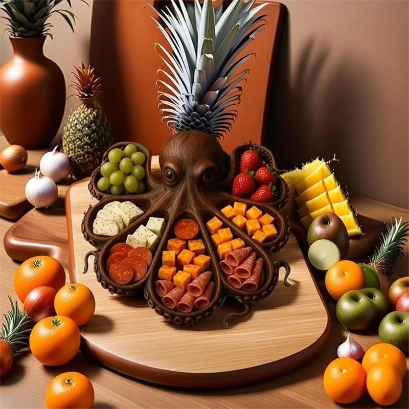 Oktopus-Serviertablett aus Hol – Food Platter Snacks Bewertung und Preis