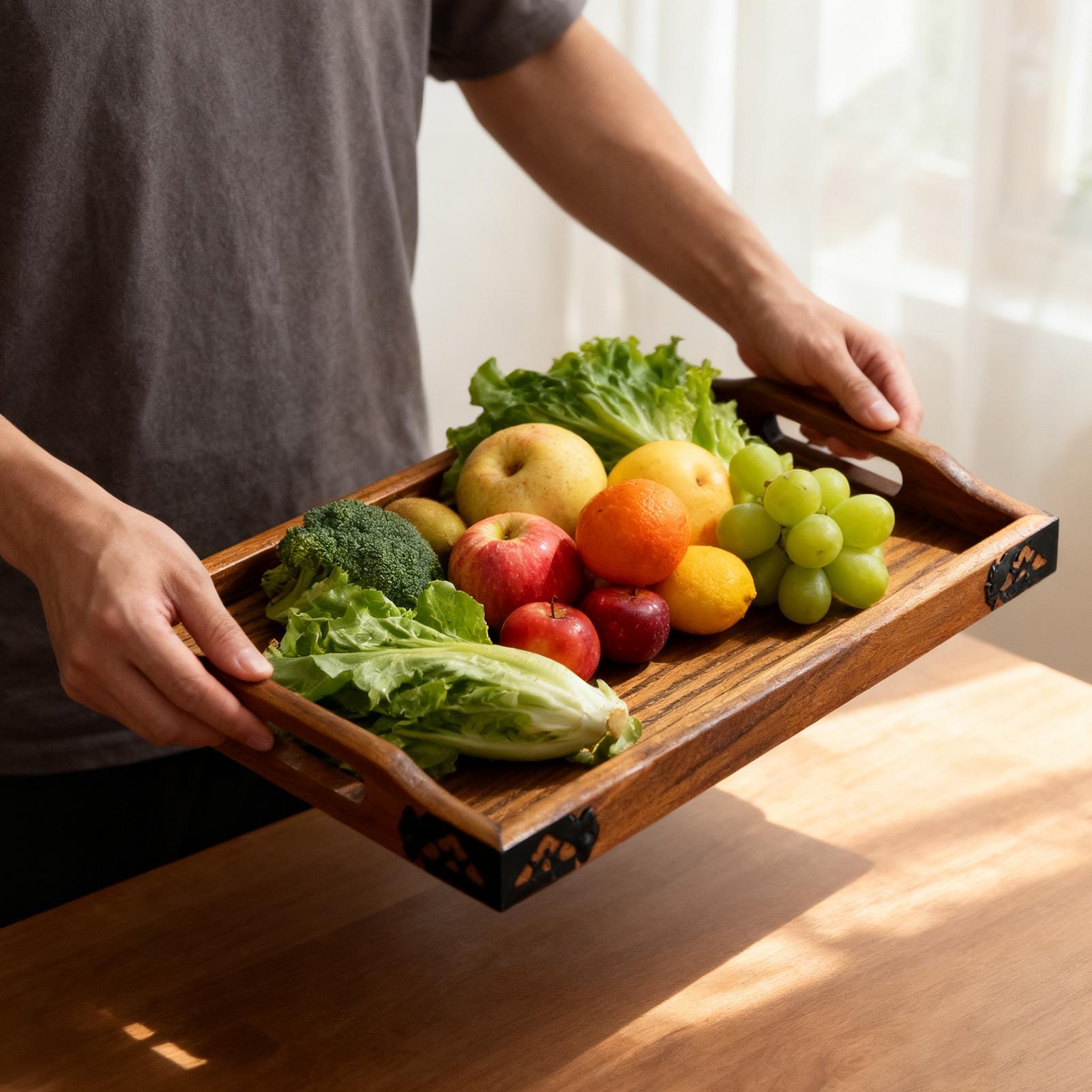 Serviertablett aus Holz mit Gr – Food Platter Snacks Bewertung und Preis